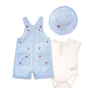 Shabby Chic Baby-Boys  3Pc Shortalls Set, Blue